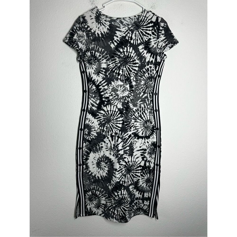 No Boundaries Tye Dye Dress Stretch Black White Size M